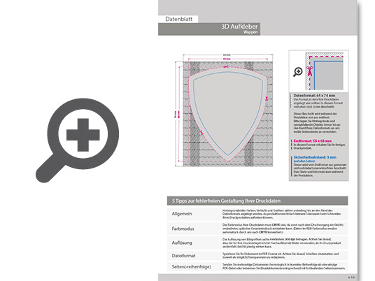 Product Bild 3d_gel-aufkleber_wappen-form_(58_x_68_mm)